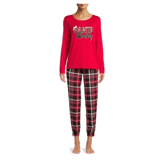 Women's Christmas "Santa Baby" Lightweight Pajama’s PJ's Long Sleeve New-Size 2X - Picture 2 of 4